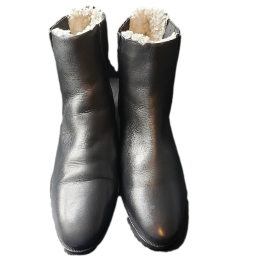 J Crew Sherpa-lined Chelsea Leather Boots